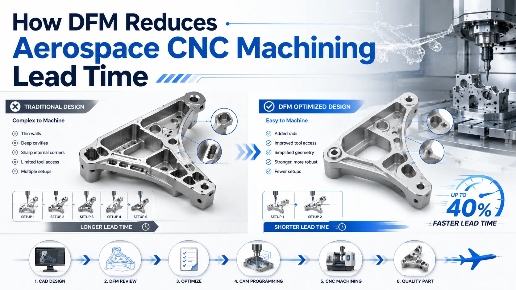 How DFM Reduces Aerospace CNC Machining Lead Time